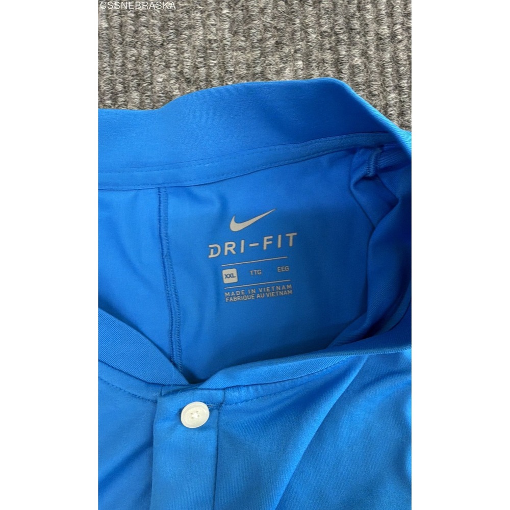 Nike Blue Tiger Woods Vapor Reflective Blade Collar Golf Shirt Men Chevron XXl - Picture 6 of 10